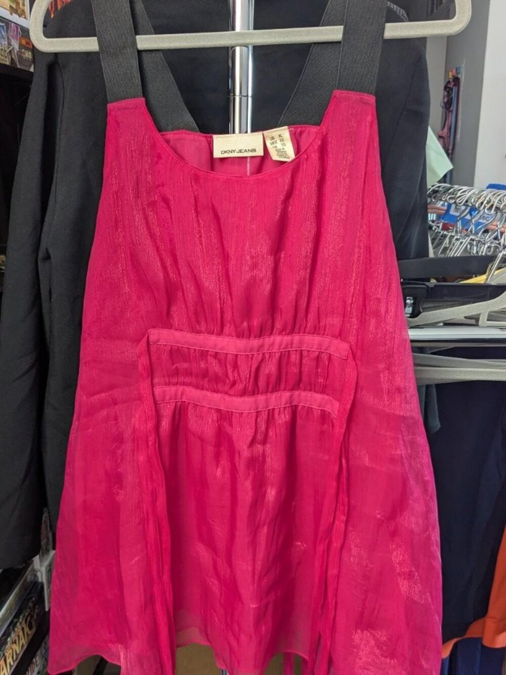 DKNY Hot Pink Tank Top Blouse Size XL